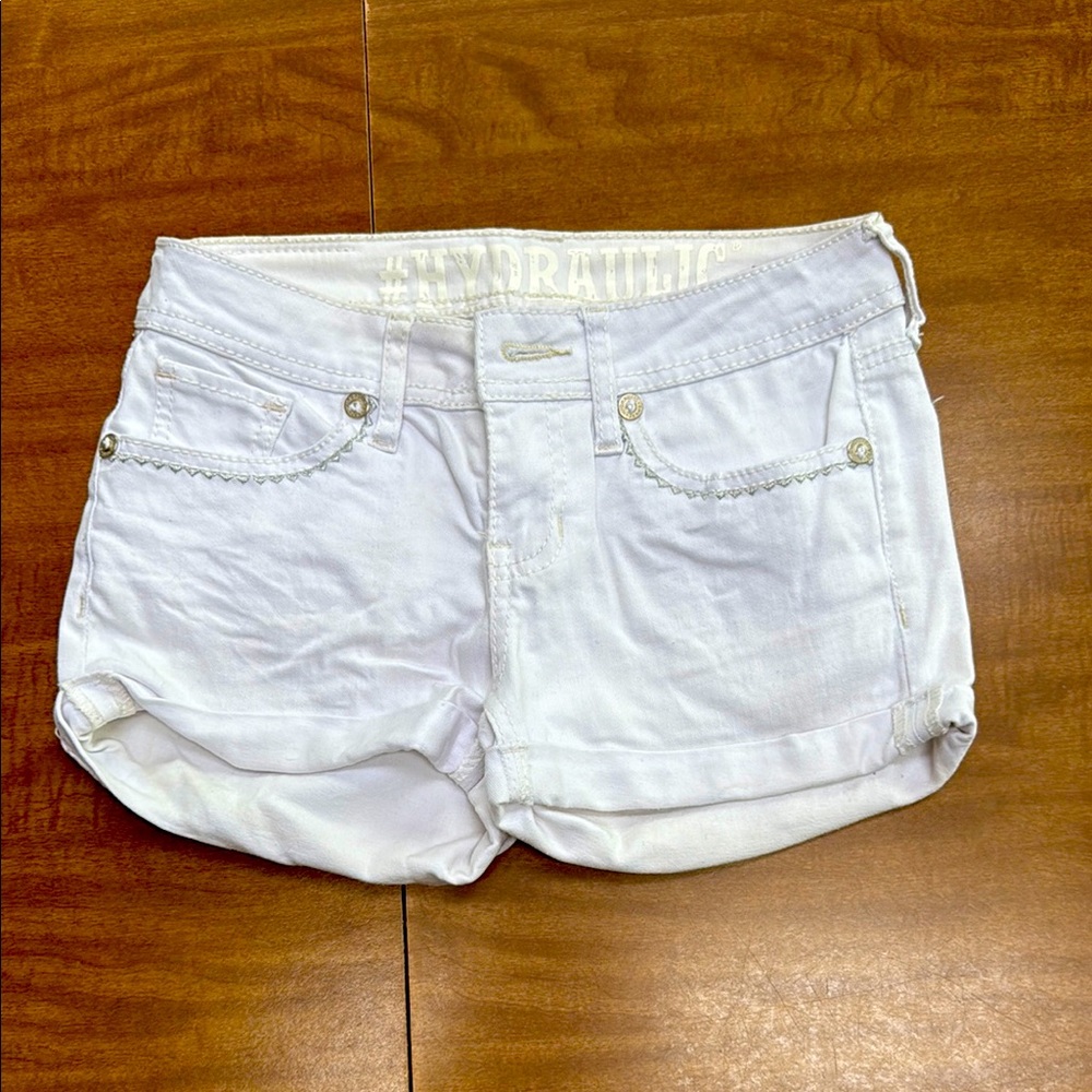 Hydraulic White Jean Shorts Size 3/4
